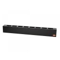 2 RU Horizontal Cable Manager with door, 3.5"H X 19"W metal, colour: black 