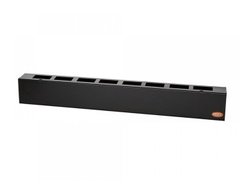 2 RU Horizontal Cable Manager with door, 3.5"H X 19"W metal, colour: black 