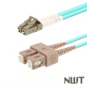 10G Multimode Duplex Fiber Patch Cable (50/125) OM3 Aqua - Laser Opt - SC-LC