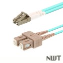 Fiber Patch Cord OM3-10G, MM Duplex 50/125 um LC-SC, AQUA