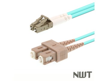 Fiber Patch Cord OM4-10G, MM Duplex 50/125 um LC-SC, AQUA