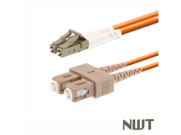 Fiber Patch Cords, Duplex multimode 50/ 125 um, SC-LC, Orange