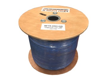 Cat. 6A, 4 pr., FT6, CMP, solid 23 AWG Copper, 1000 ft. Blue