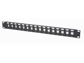 16 Port Blank Panel for Keystone Jacks, 19" Rack Mount