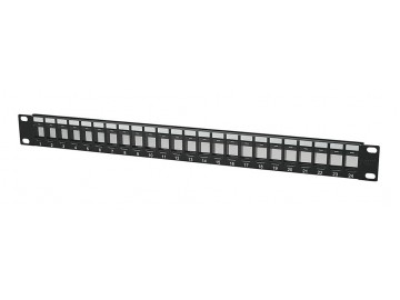 24 Port Blank Panel for Keystone Jacks, 19" Rack Mount