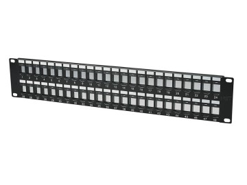 48 Port Blank Panel for Keystone Jacks, 19" Rack Mount