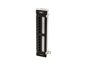 12 Port Category 6 Patch Panel, with Vertical Wall Bracket 