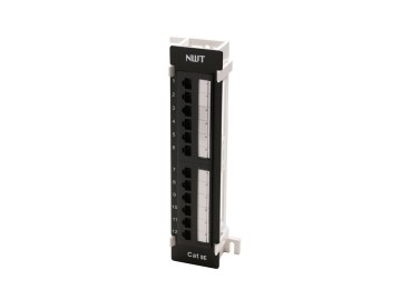 12 Port Category 5E Patch Panel, with Vertical Wall Bracket