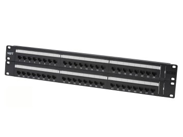 48 Port Category 6 Patch Panel,19" Rack Mount 