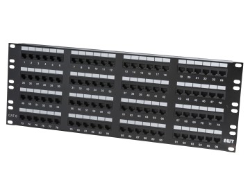 96 Port Category 6 Patch Panel, 19" Rack Mount 