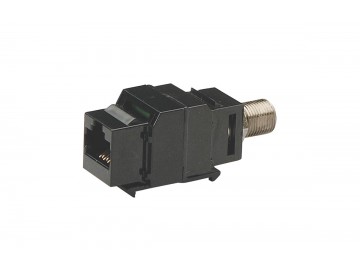 Keystone type CATV Balun, 8C (RJ45) to F-type (Female) 