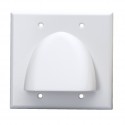 Bull Nose plate double gang, White