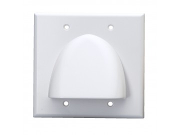 Bull Nose plate double gang, White