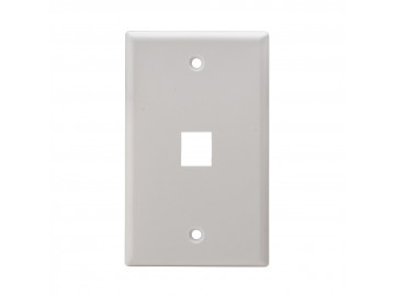 1 Port Flush Mount Keystone Plate, Smooth Type, White 