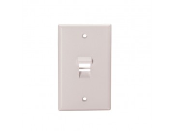1 Port Angled Flush Mount Keystone Plate, White 