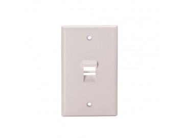 1 Port Angled Flush Mount Keystone Plate, White 