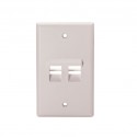 2 Port Angled Flush Mount Keystone Plate, White