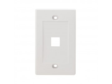 1 Port Flush Mount Keystone Plate, NWT Design, White 