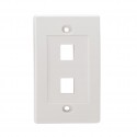 2 Port Flush Mount Keystone Plate, NWT Design, White 