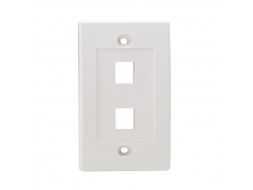 2 Port Flush Mount Keystone Plate, NWT Design, White 