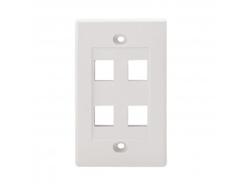 4 Port Flush Mount Keystone Plate, NWT Design, White