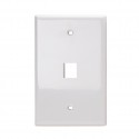 1 Port Oversize Flush Mount Keystone Plate, White 