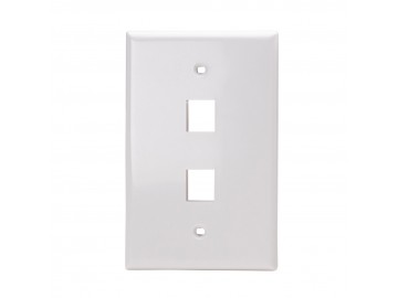 2 Port Oversize Flush Mount Keystone Plate, White