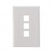 3 Port Flush Mount Oversize Designer 2 piece Keystone Plate