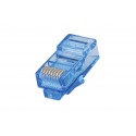 Modular Plug 8P8C for solid & stranded wire, Cat.5E, Crystal Blue