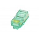 Modular Plug 8P8C for solid & stranded wire, Cat.5E, Crystal Green