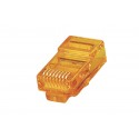 Modular Plug 8P8C for solid & stranded wire, Cat.5E, Crystal Orange