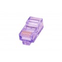 Modular Plug 8P8C for solid & stranded wire, Cat.5E, Crystal Purple