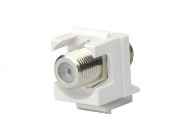 F-Type Keystone Jack, low profile, 1 Ghz., White 