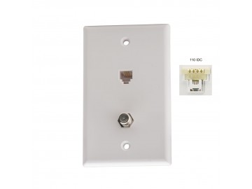 Combo 4C X F81 Quick Connect Flush Mount Jack, White 