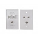 Combo Cat.6 + Voice 6C + F81 Flush Plate, Oversize, White