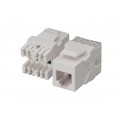 Voice Keystone Jack, 6C USOC, 110 IDC, 180 deg., low profile, White