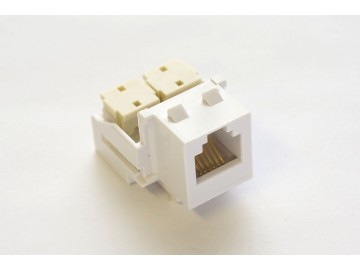 Voice Keystone Jack, 6C USOC, 110 IDC., White