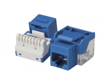 Cat. 5E Keystone Jack, 100 Mhz., 110 IDC, Blue 