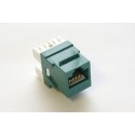 Cat. 6 Keystone Jack, 10 Gbps rated, 110 IDC, 180 deg., Green