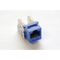 Cat. 6 Keystone Jack, 10 Gbps rated, 110 IDC. Colours: XX= BL, GN, RD, WH, BK, YL, OR, WH, IV
