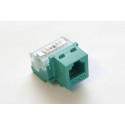 Voice Tool-Less & 110 IDC  Keystone Jack, 6C., Green