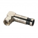 F-Male for RG6, L-type, Nickel Plated 