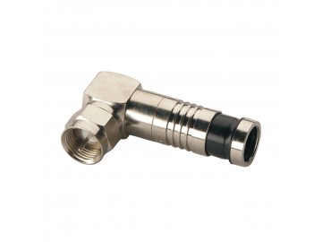 F-Male for RG6, L-type, Nickel Plated 