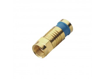 F-Male for RG6 Quad, Gold Plated