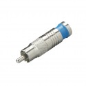 RCA male, RG6, nickel, Blue 