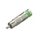 RCA male, RG6, nickel, Green 