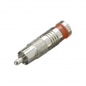 RCA male, RG6, nickel, Red 