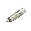 RCA male, RG6, nickel, White 