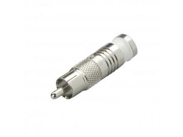 RCA male, RG6, nickel, White 