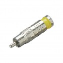 RCA male, RG6, nickel, Yellow 